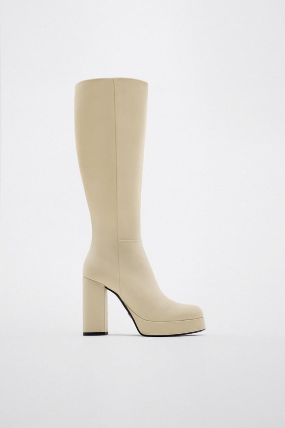 bota tacón ancho Zara