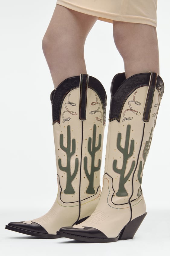 botas cowboy cactus Zara
