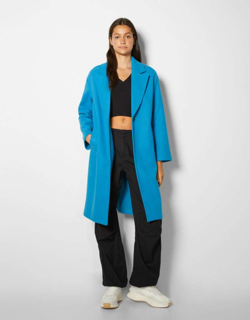 abrigo paño Bershka