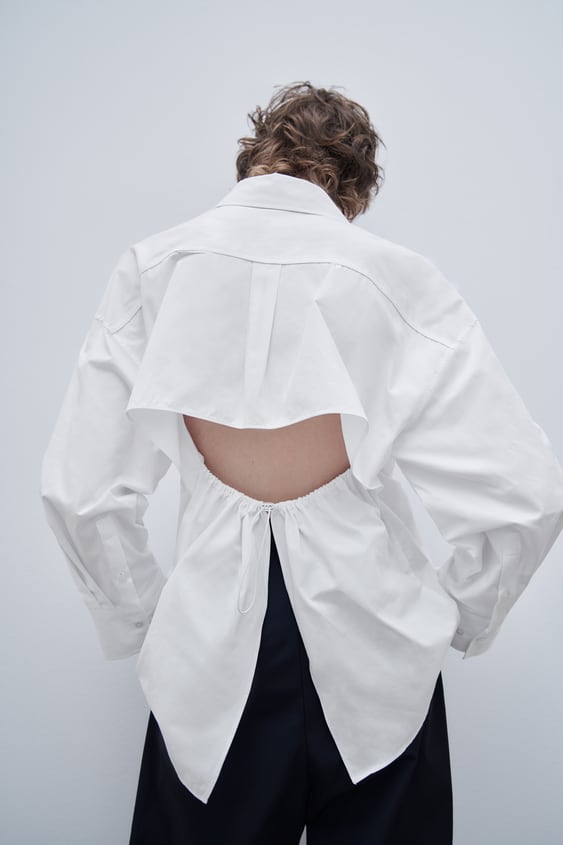 Camisa blanca sales espalda abierta