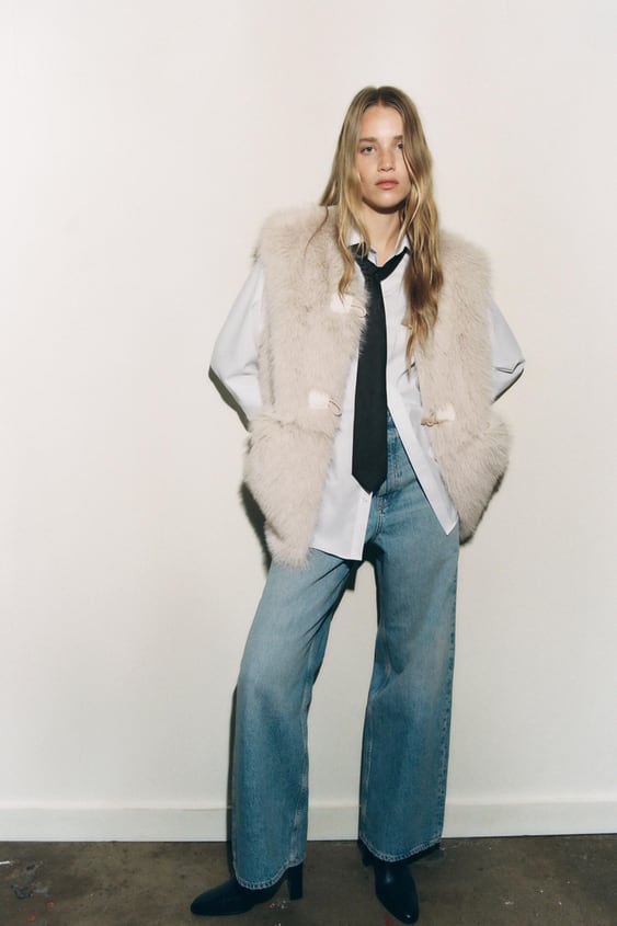 chaleco pelo Zara