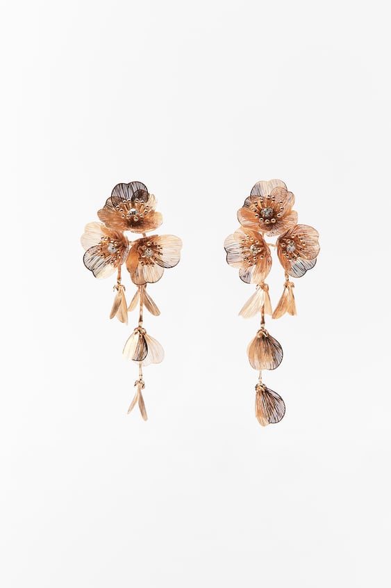 pendientes flores Zara