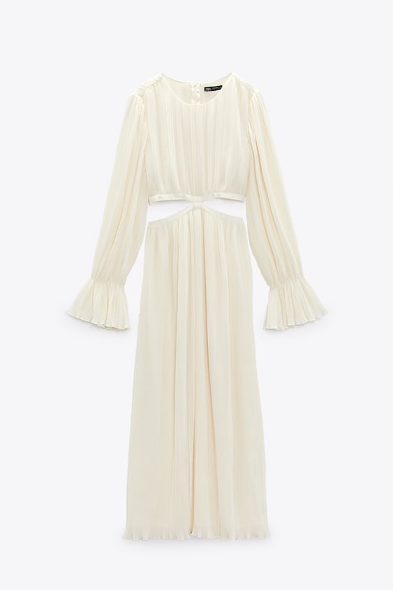 vestido plisado zara
