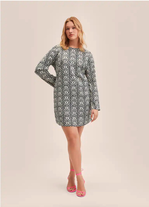 vestido estampado mango outlet