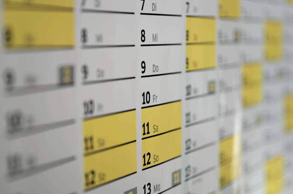 Un calendario. Foto: Pixabay.