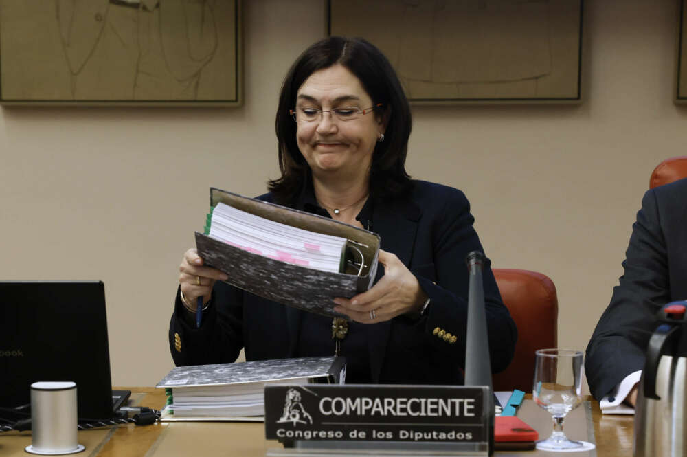 La presidenta de la Comisión Nacional de los Mercados y la Competencia (CNMC), Cani Fernández. EFE/ J.J.Guillen