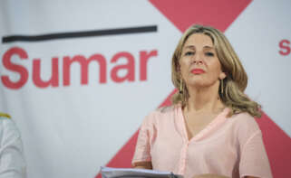 La vicepresidenta segunda del Gobierno y ministra de Trabajo, Yolanda Díaz, en una presentación de su proyecto político, Sumar. EFE/Ángel Medina G.