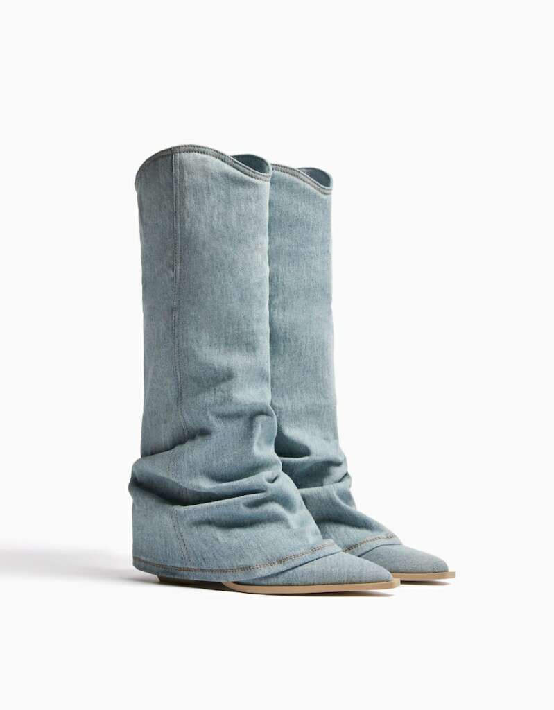 botas cowboy denim bershka