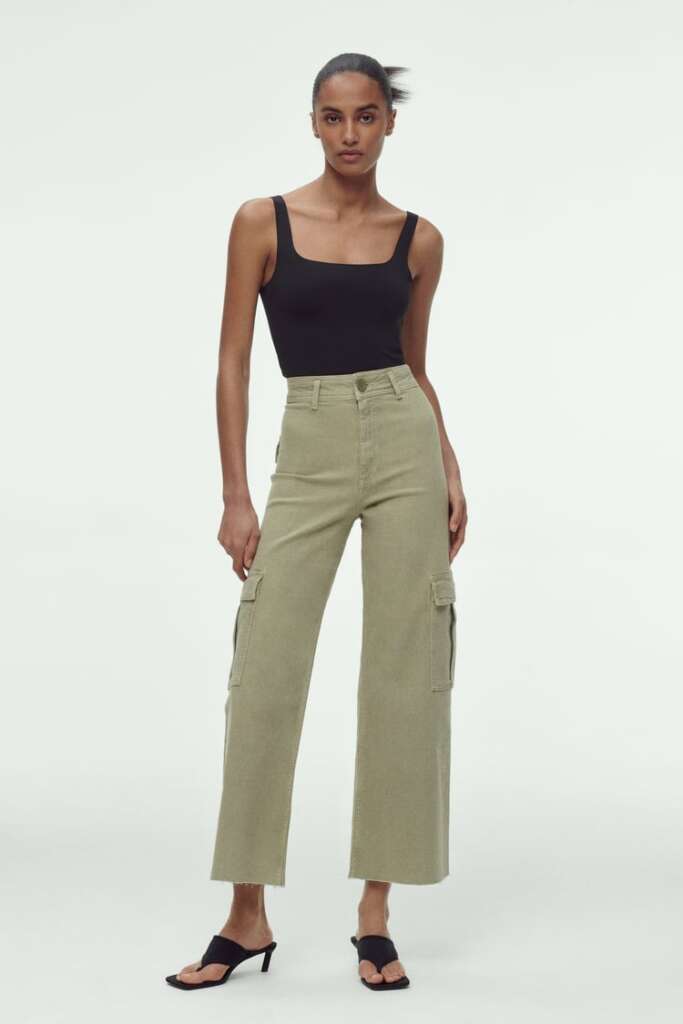 pantalon marine cargo zara
