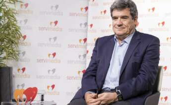 El ministro José Luis Escrivá, durante la entrevista en Servimedia | Foto Jorge Villa