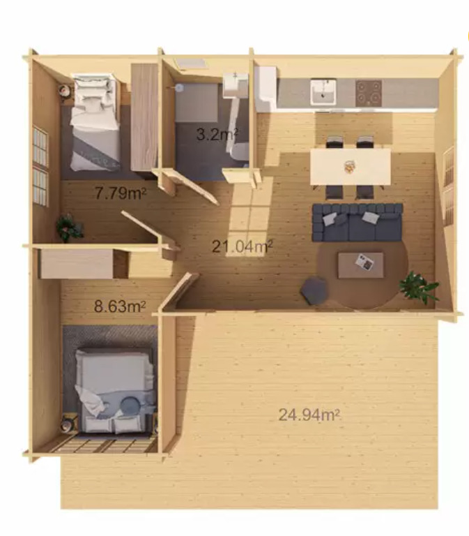 Plano de la casa prefabricada 'Suvingis'. Foto: Maestro Casas