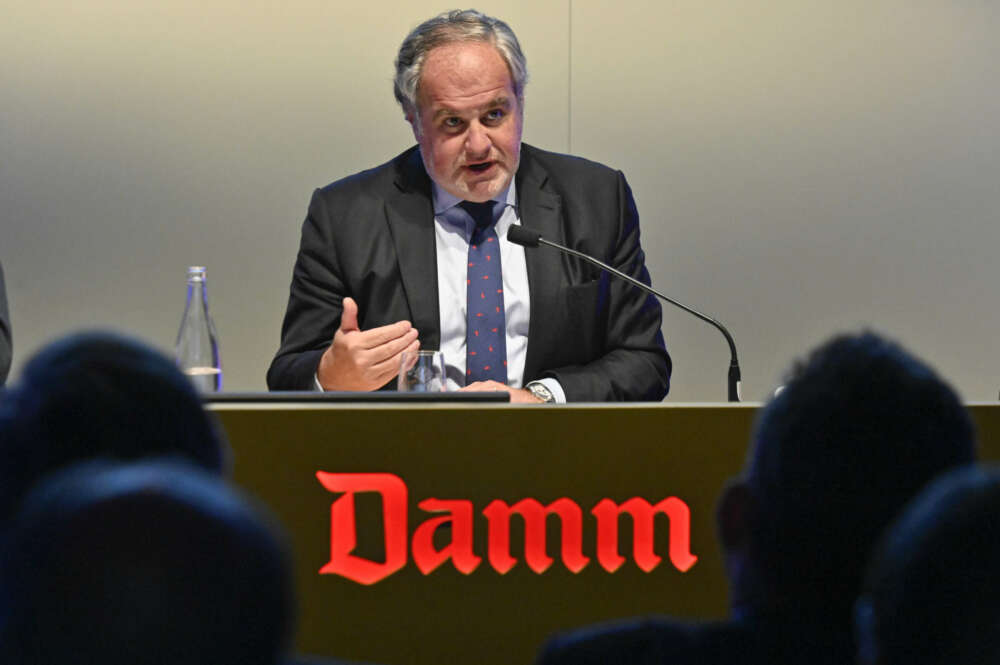 El presidente de Damm, Demetrio Carceller, durante la junta general de accionsitas. Damm