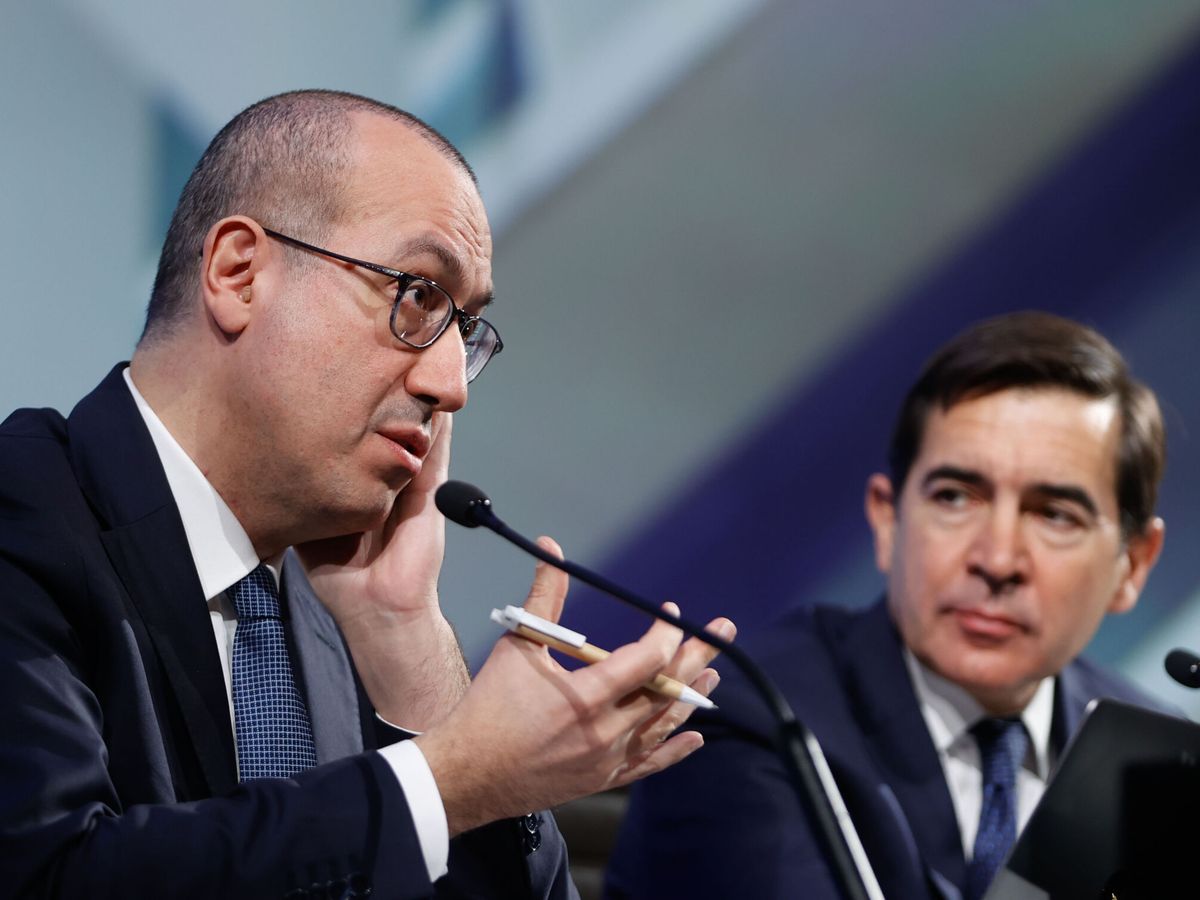 Onur Genç, CEO de BBVA, y Carlos Torres, presidente de BBVA.