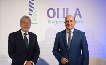 El presidente de OHLA, Luis Amodio, junto al CEO de la compañía, José Antonio Fernández Gallar, que acaba de dimitir. Foto: Archivo OHLA