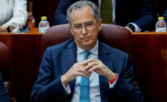 MADRID, 16/03/2023.-Enrique Ossorio, vicepresidente de la Comunidad de Madrid, durante el pleno de la Asamblea de Madrid, este jueves en Madrid.-EFE/Daniel González