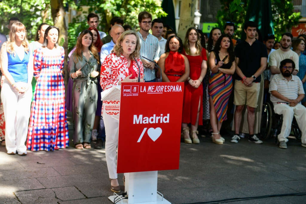 La vicepresidenta primera y ministra de Asuntos Económicos y Transformación Digital, Nadia Calviño. EFE/ Victor Lerena