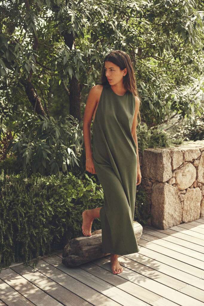 Vestido midi verde