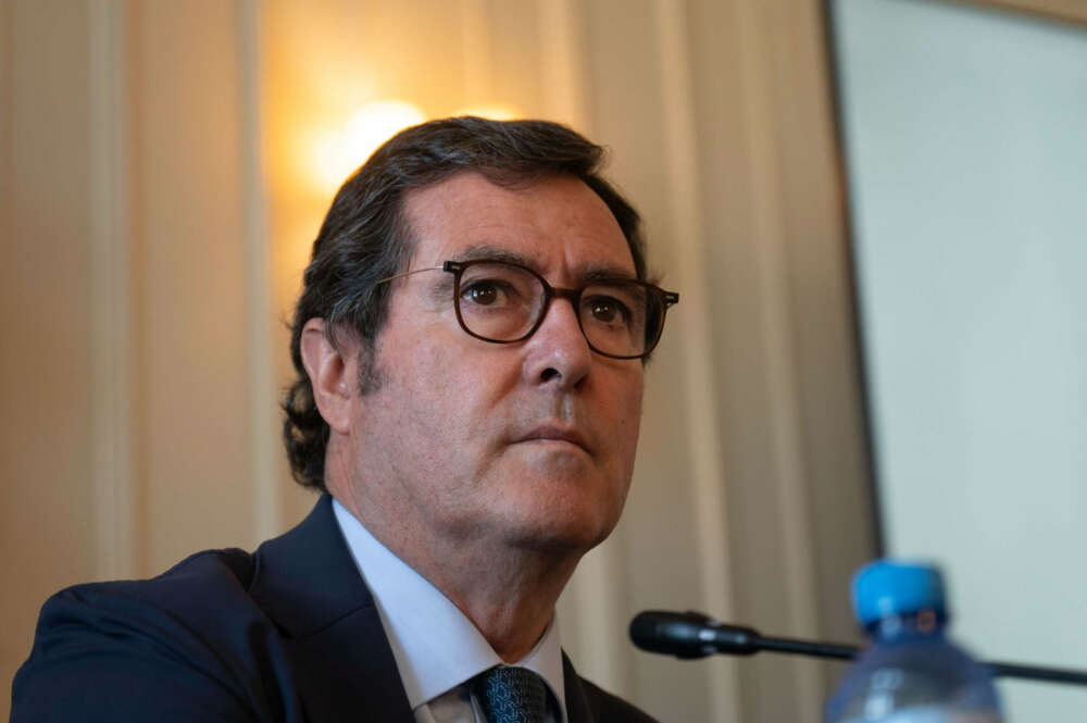El presidente de CEOE, Antonio Garamendi. EFE/Pedro Puente Hoyos