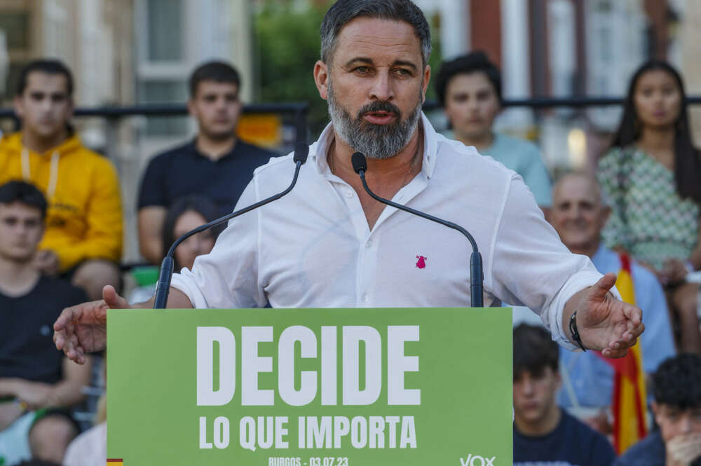 El líder de Vox, Santiago Abascal. EFE/ Santi Otero