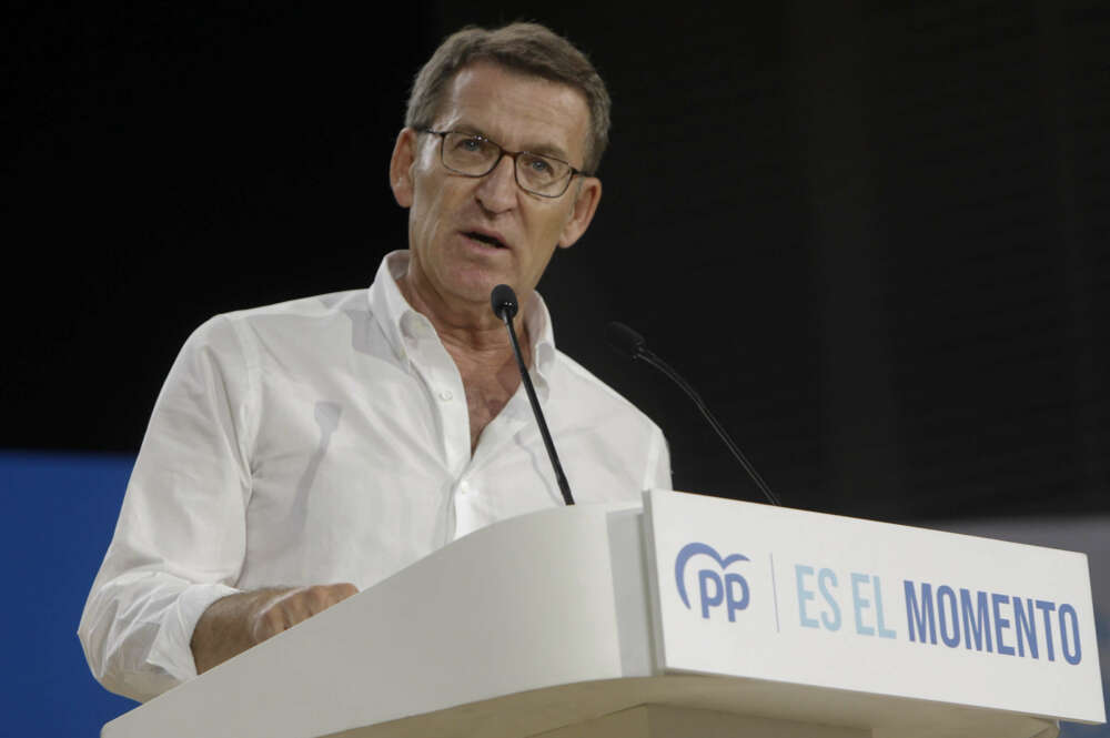 El candidato por el PP a la presidencia del Gobierno, Alberto Núñez Feijóo. EFE/Morell.