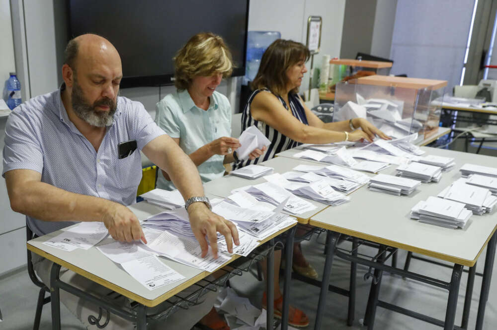 Aún no se ha iniciado el recuento del voto CERA. EFE/J.P. Gandul