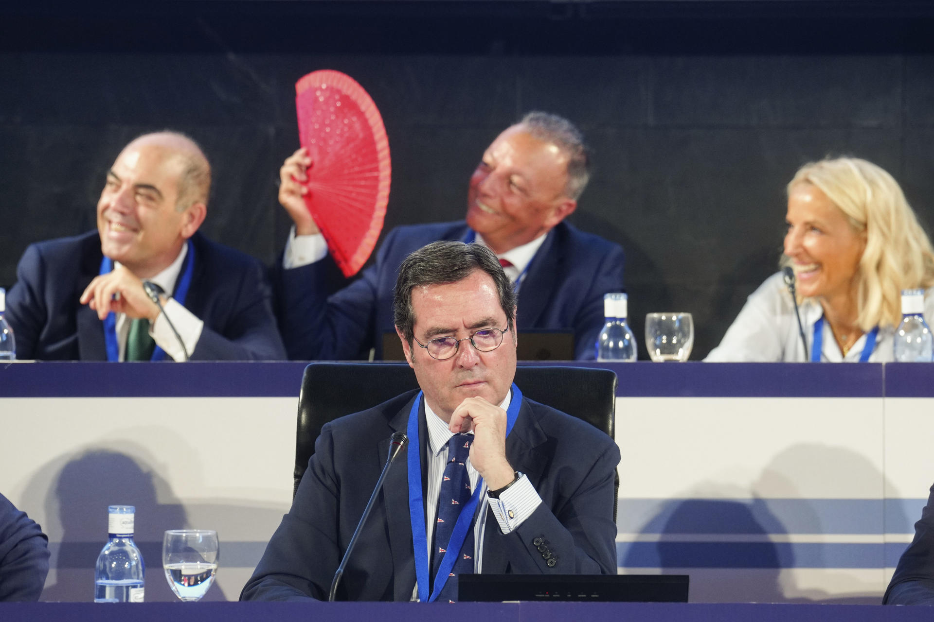 Antonio Garamendi, presidente de la Confederación Española de Organizaciones Empresariales (CEOE), durante la Asamblea CEOE 2023. EFE/ Borja Sánchez-Trillo Reducción jornada laboral Caixabank