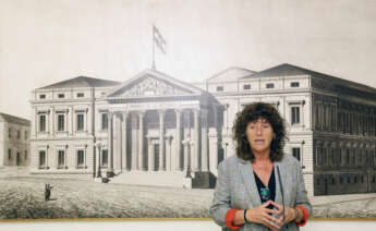MADRID, 10/08/2023.- La diputada de ERC Teresa Jordà hace una declaración a la prensa tras presentar las credenciales para la XV Legislatura, este jueves, en el Congreso de los Diputados. EFE/ J.J. Guillén