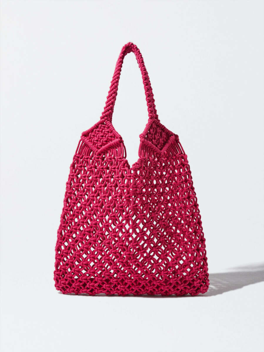 Bolso rojo de crochet 