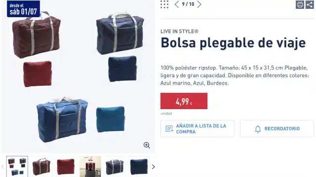 La bolsa plegable más funcional de Aldi