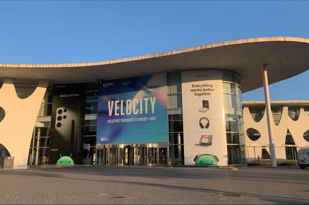 Entrada del MWC 2023 en la Fira de Barcelona | Foto de Servimedia