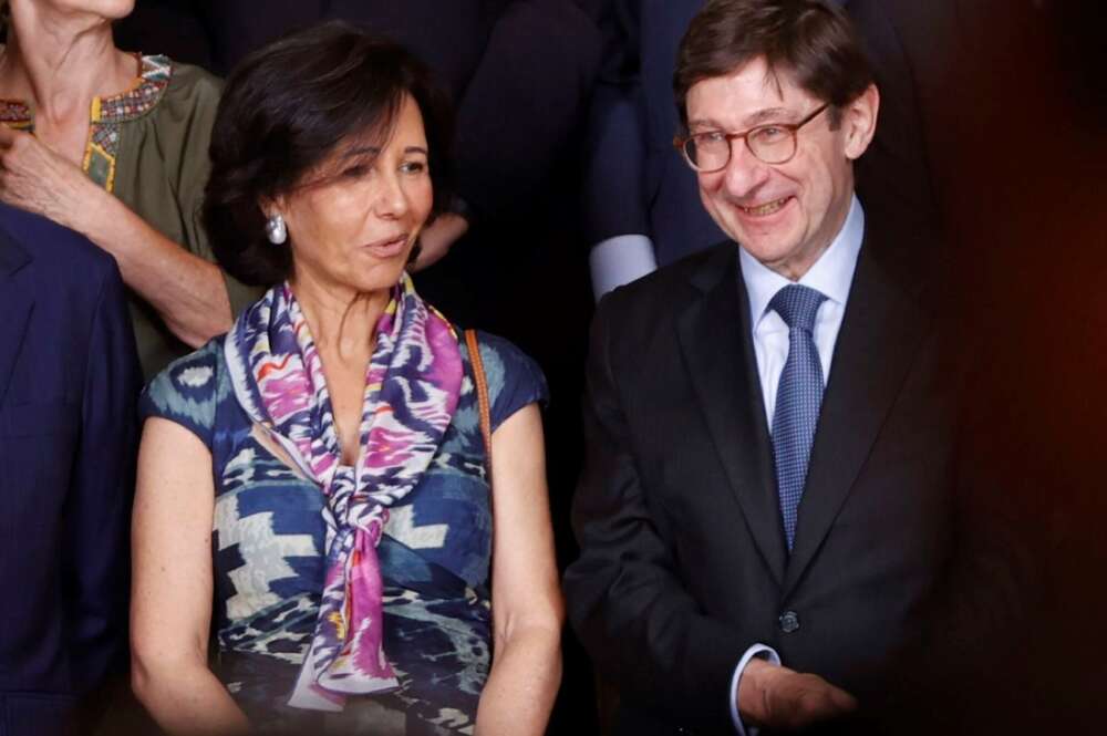 Ana Botín, presidenta de Banco Santander, y José Ignacio Goirigolzarri, presidente de Caixabank