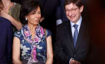 Ana Botín, presidenta de Banco Santander, y José Ignacio Goirigolzarri, presidente de Caixabank