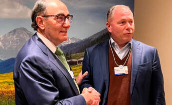 El presidente de Iberdrola, Ignacio Galán, con el consejero delegado del fondo soberano de Noruega, Norges Bank Investment Management, Nicolai Tangen. Foto: Iberdrola.