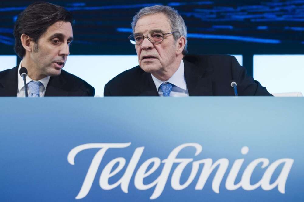 José María Álvarez-Pallete, presidente de Telefónica, y César Alierta, expresidente de la teleco y de la Fundación Telefónica