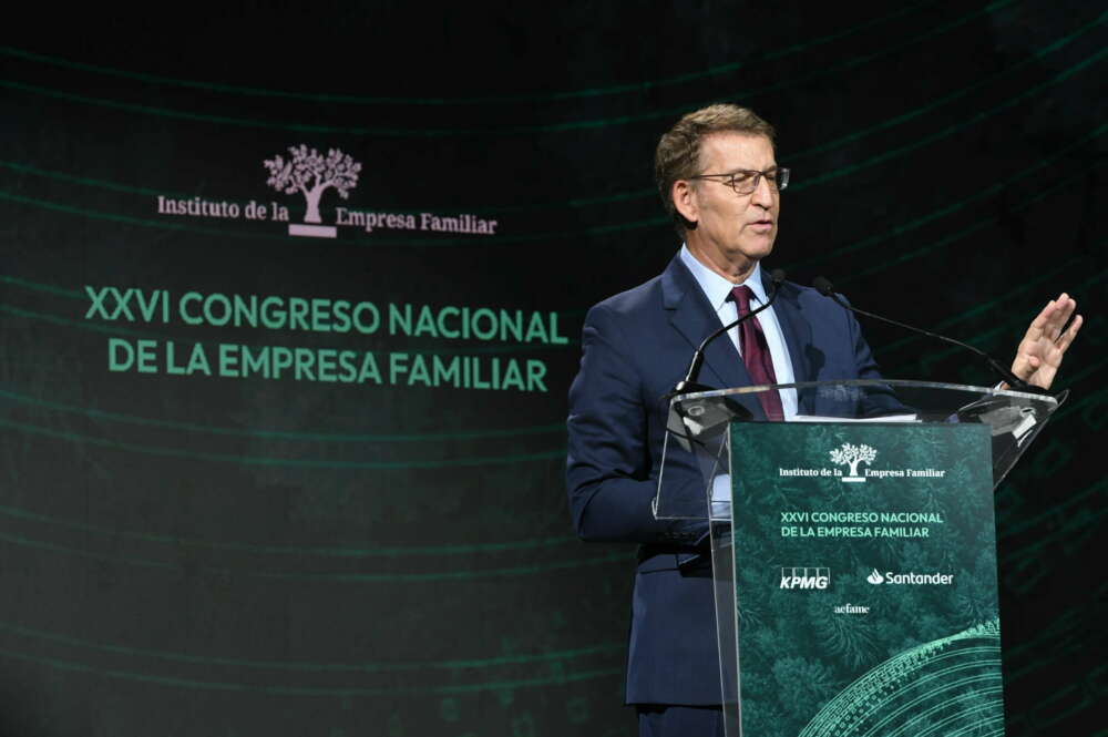 Alberto Núñez Feijóo, en el congreso que celebra el IEF en Bilbao.
