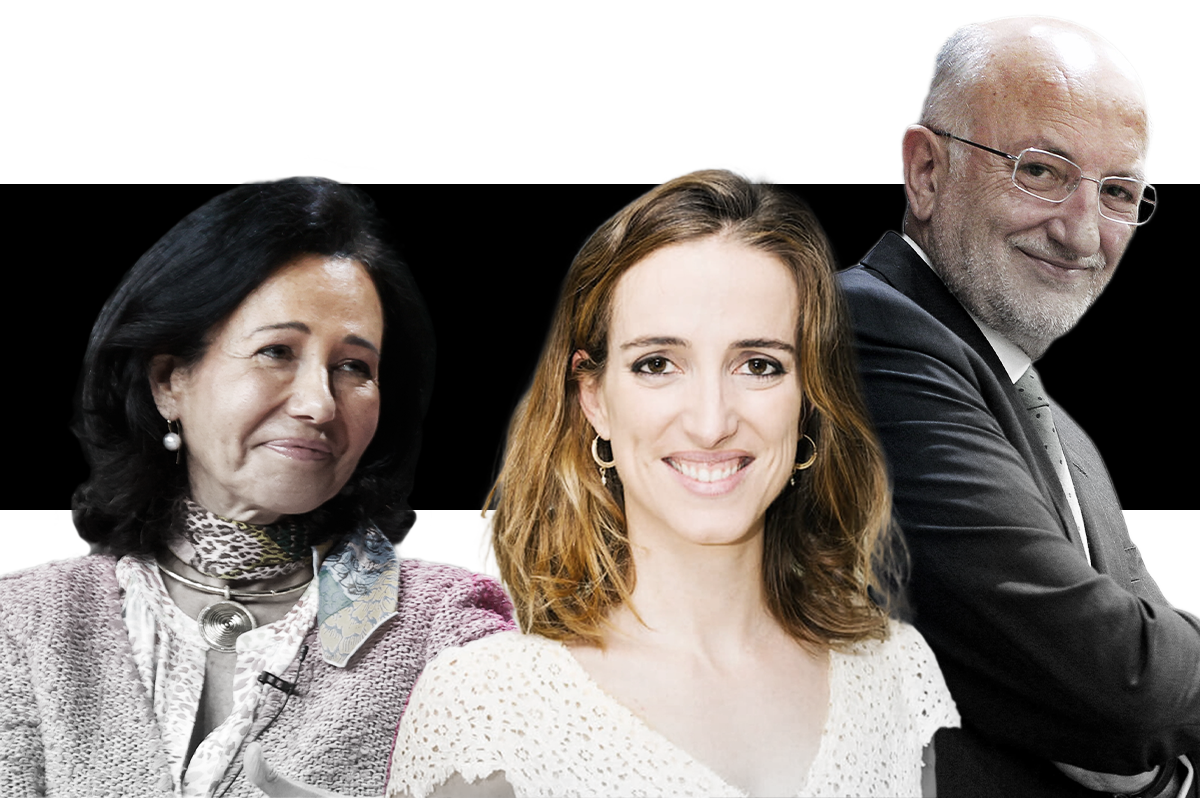 Ana Botín, Juana Roig, y Juan Roig.