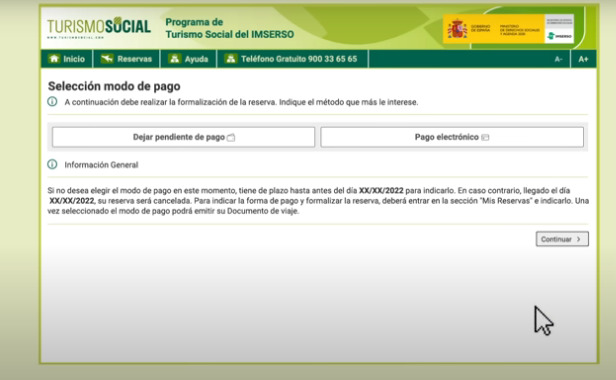 El pensionista puede elegir dejar pendiente el pago o hacer el desembolso de forma electrónica. Foto: Imserso.