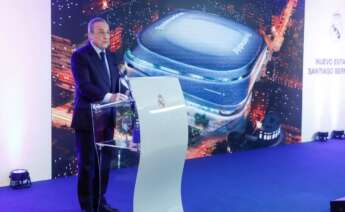 Florentino Pérez, presidente del Real Madrid, presentando el nuevo Santiago Bernabéu