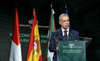 El Lehendakari Íñigo Urkullu, el lunes en la inauguración del XXVI Congreso de la Empresa Familiar, en Bilbao.