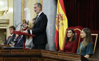 El rey Felipe VI pronuncia el discurso de apertura de la XV Legislatura.