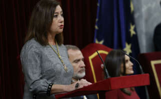 La presidenta del Congreso de los Diputados Francina Armengol interviene en la solemne apertura de la XV Legislatura. EFE/ Chema Moya