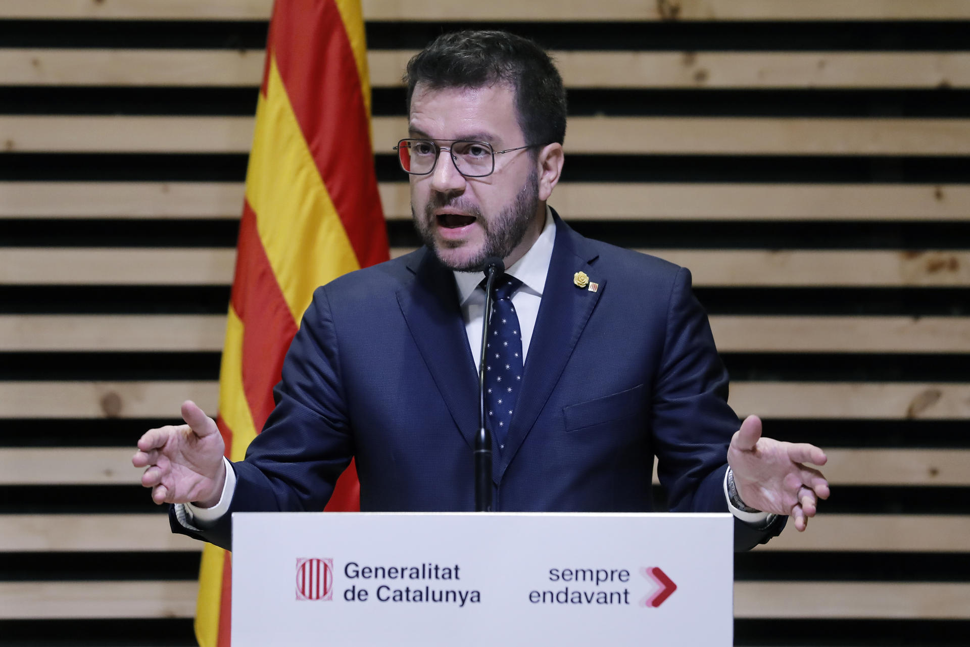 Pere Aragonès, presidente de la Generalitat de Cataluña. Foto EFE-Andreu Dalmau