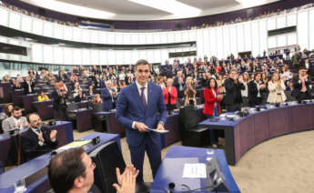 Pedro Sánchez, en el plenario del Parlamento Europeo en el debate de balance del semestre de la presidencia española del Consejo de la Unión Europea.
