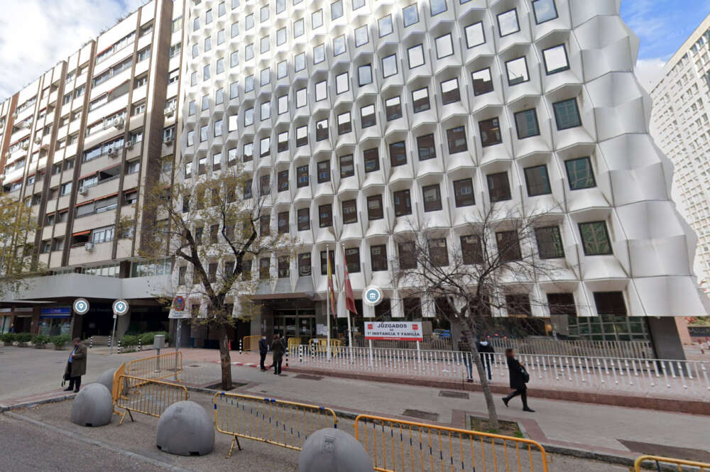 Vista de la fachada de los juzgados de instancia de Madrid. Foto: Google Maps