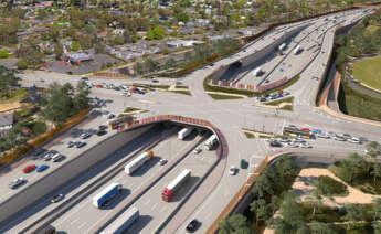 Recreación del proyecto de mejora de la autopista M80. Foto Gobierno de Victoria