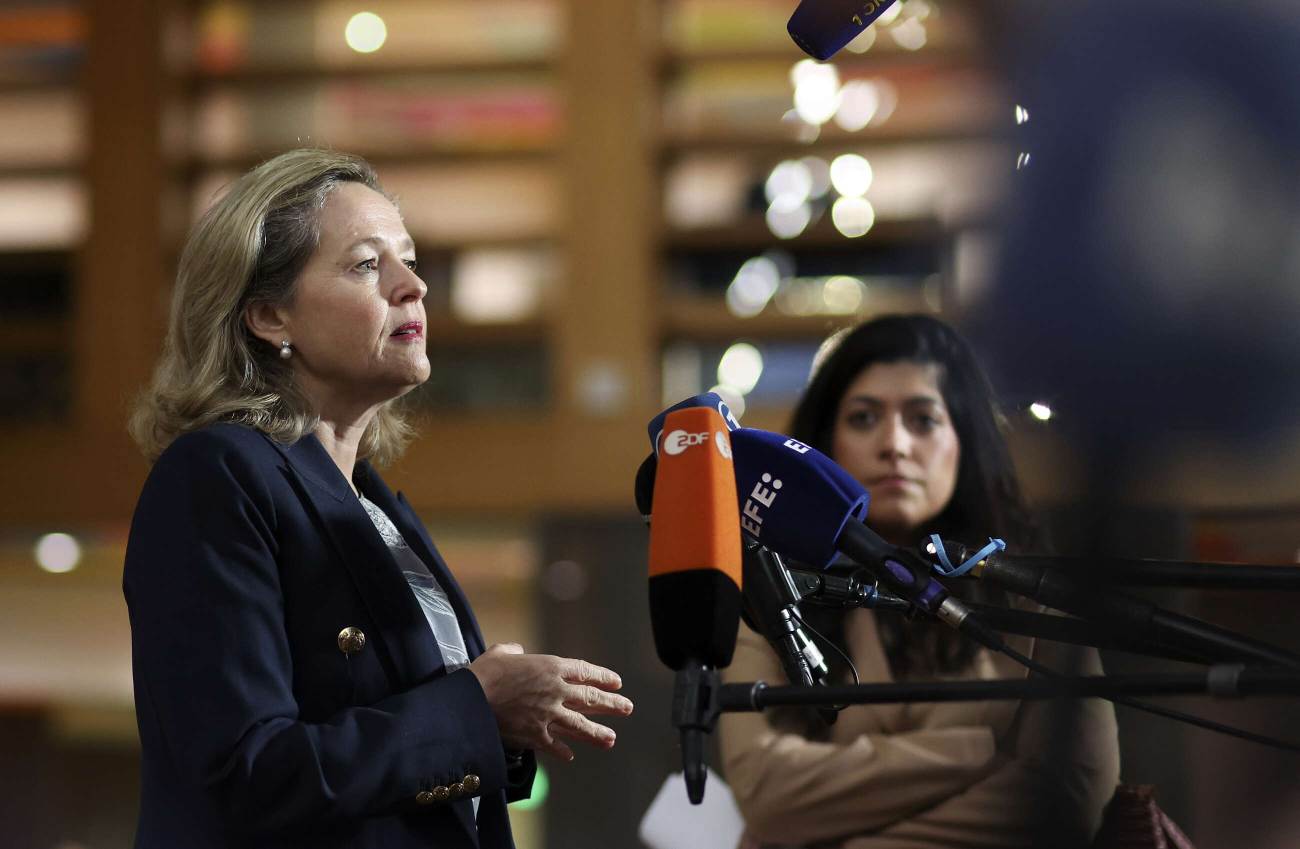 La ministra de Asuntos Económicos, Nadia Calviño. EFE/EPA/OLIVIER HOSLET