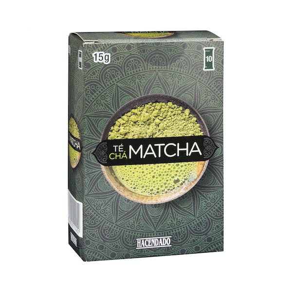 Una caja del té matcha en polvo, disponible en Mercadona.