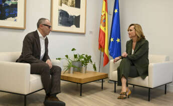 MADRID, 23/01/2024.-La ministra de Educación, Formación Profesional y Deportes, Pilar Alegría, durante su reunión este martes con el presidente y CEO de la Fórmula 1, Stefano Domenicali. EFE/Ministerio de Educación, Formación Profesional y Deportes SOLO USO EDITORIAL/SOLO DISPONIBLE PARA ILUSTRAR LA NOTICIA QUE ACOMPAÑA (CRÉDITO OBLIGATORIO)