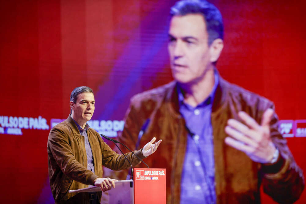 A CORUÑA, 21/01/2024.- El presidente del Gobierno y líder del PSOE, Pedro Sánchez durante la clausura de la convención del partido que se ha celebrado este domingo en A Coruña. EFE/Cabalar