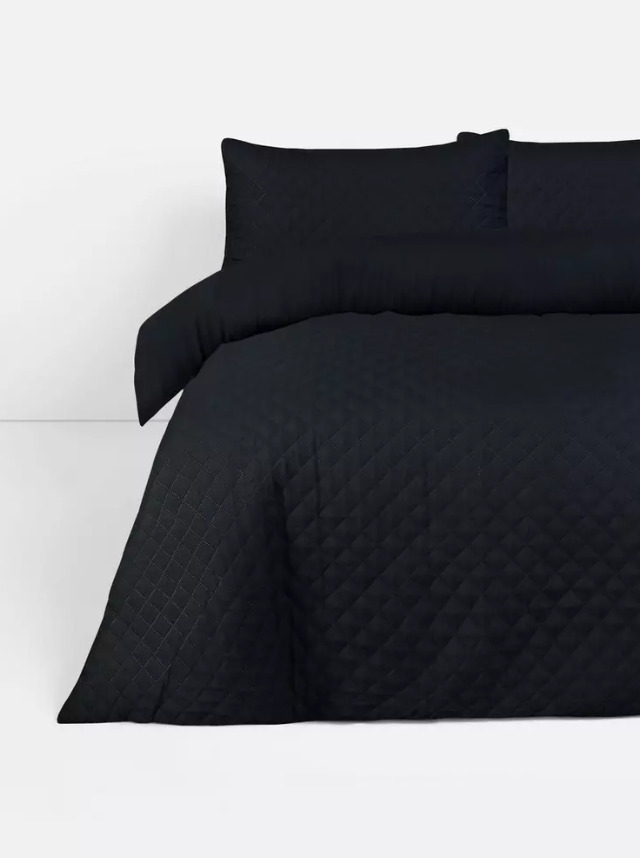 La funda de edredón Pinsonic del juego de ropa de cama de Primark en color negro